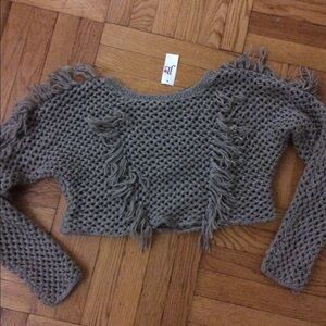 New Cropped Fringed Sweater